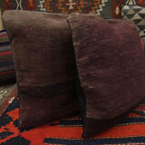 Vintage Brown Stripped Wool Cushion Cover- 41x43cm
