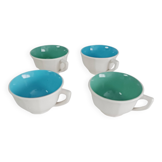 Set of 4 Digoin Sarreguemines coffee cups