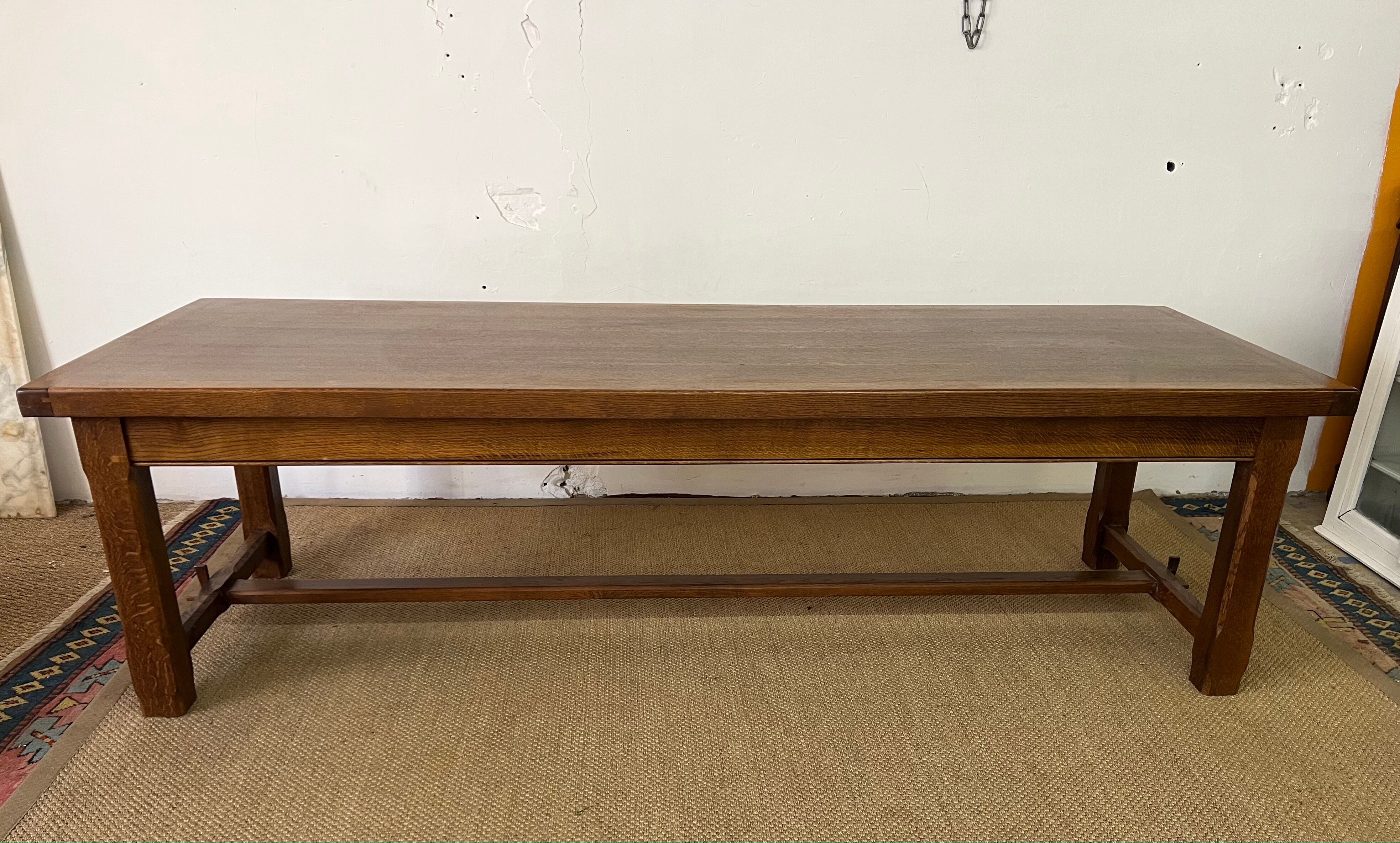 Wooden farmhouse table