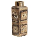 Royal Copenhagen. Petit vase en faïence à décor ethnique. Vers 1970