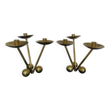 Pair of modernist bronze candlesticks