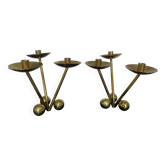 Pair of modernist bronze candlesticks
