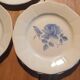 Set 4 flat plates Digoin blue flower