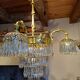 Antique crystal and bronze chandelier from the 19th century