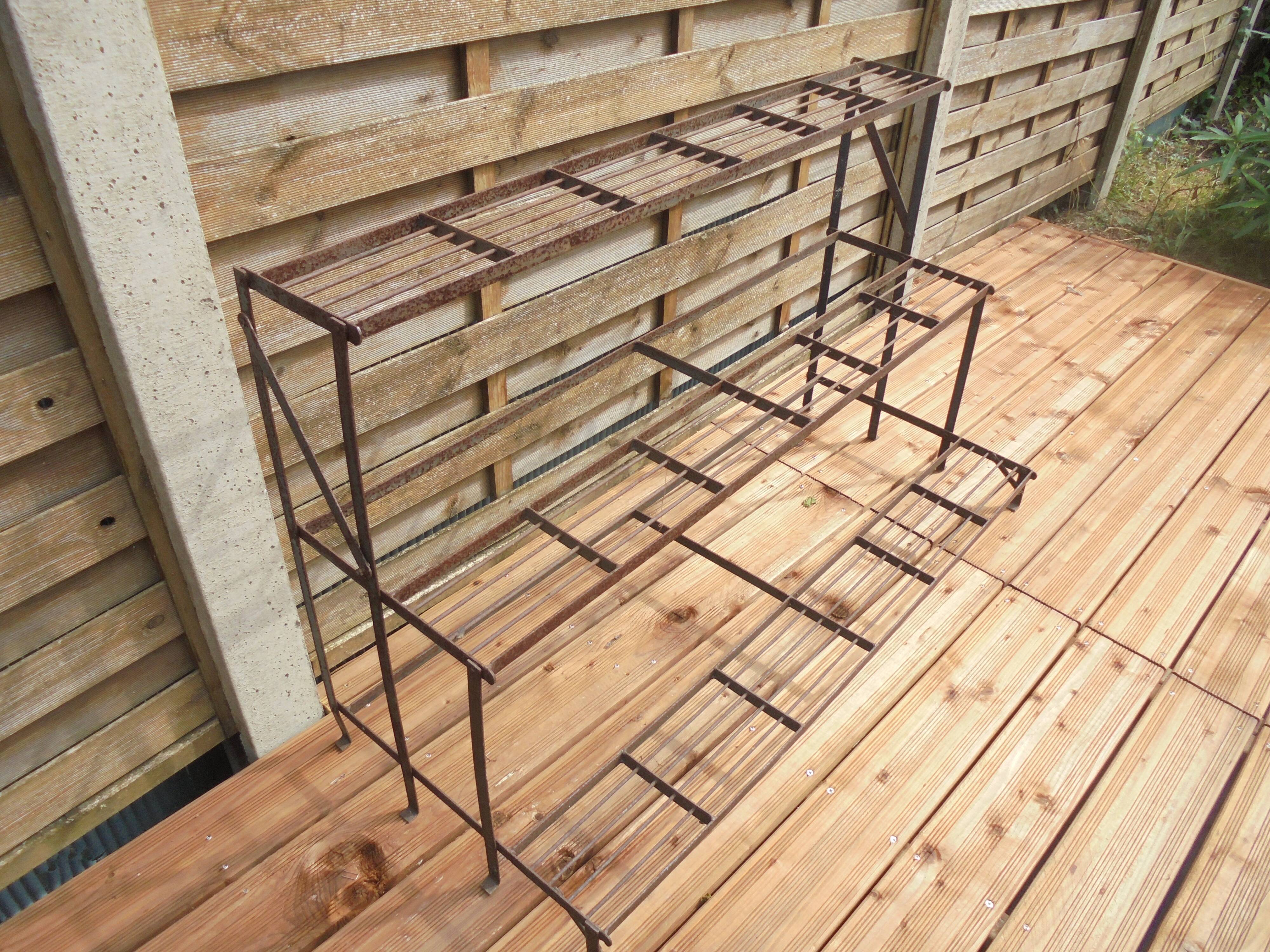 Old iron florist plant holder