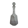 Hand-cut glass decanter, faceted glass cap