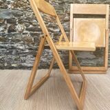 Extra flat vintage beech folding chairs