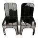 Pair of industrial design chairs in woven iron circa 1980