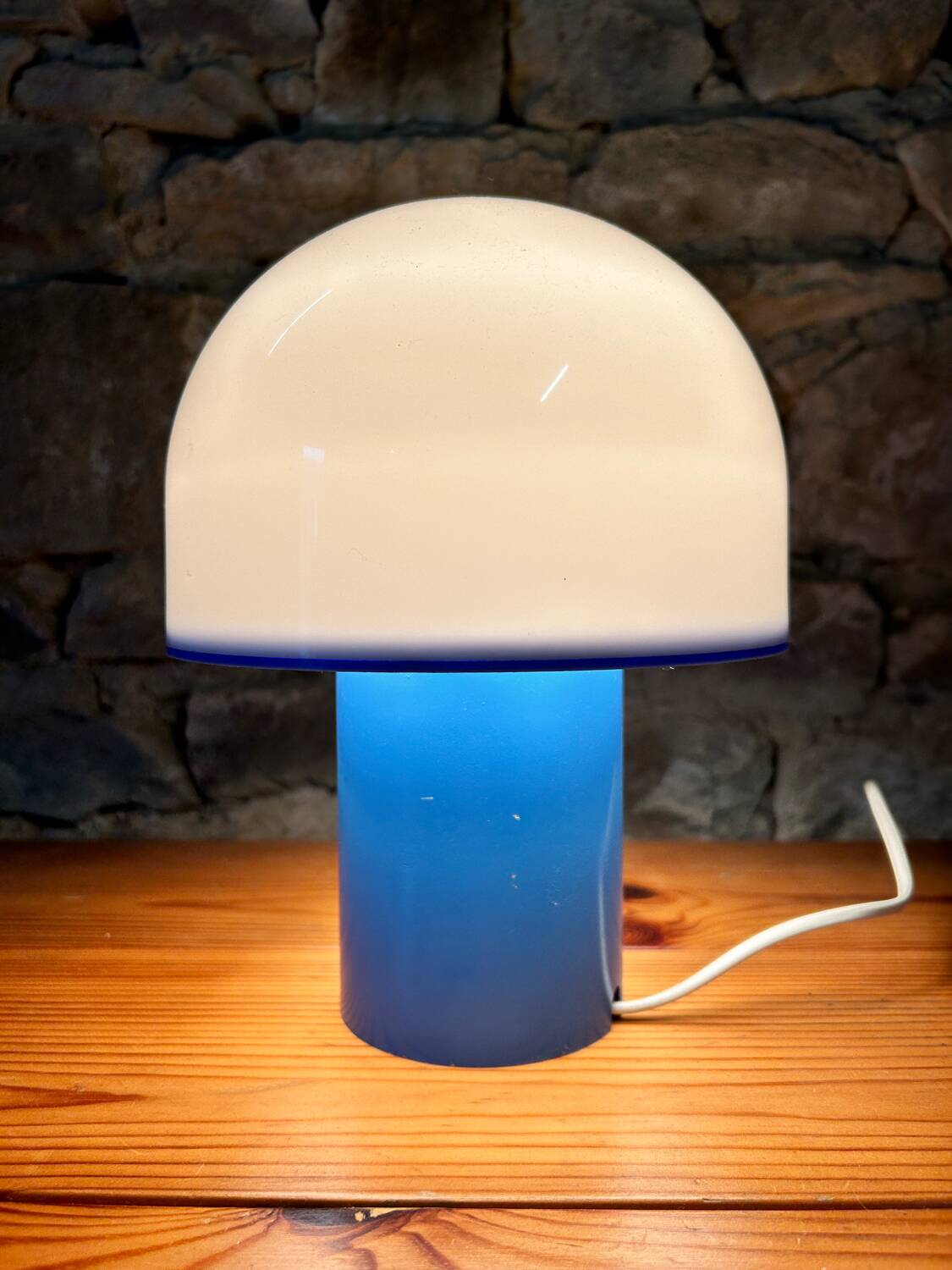 Lampe champignon en métal et résine 1970