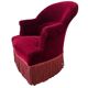 Vintage burgundy armchair / single armchair / fringed armchair