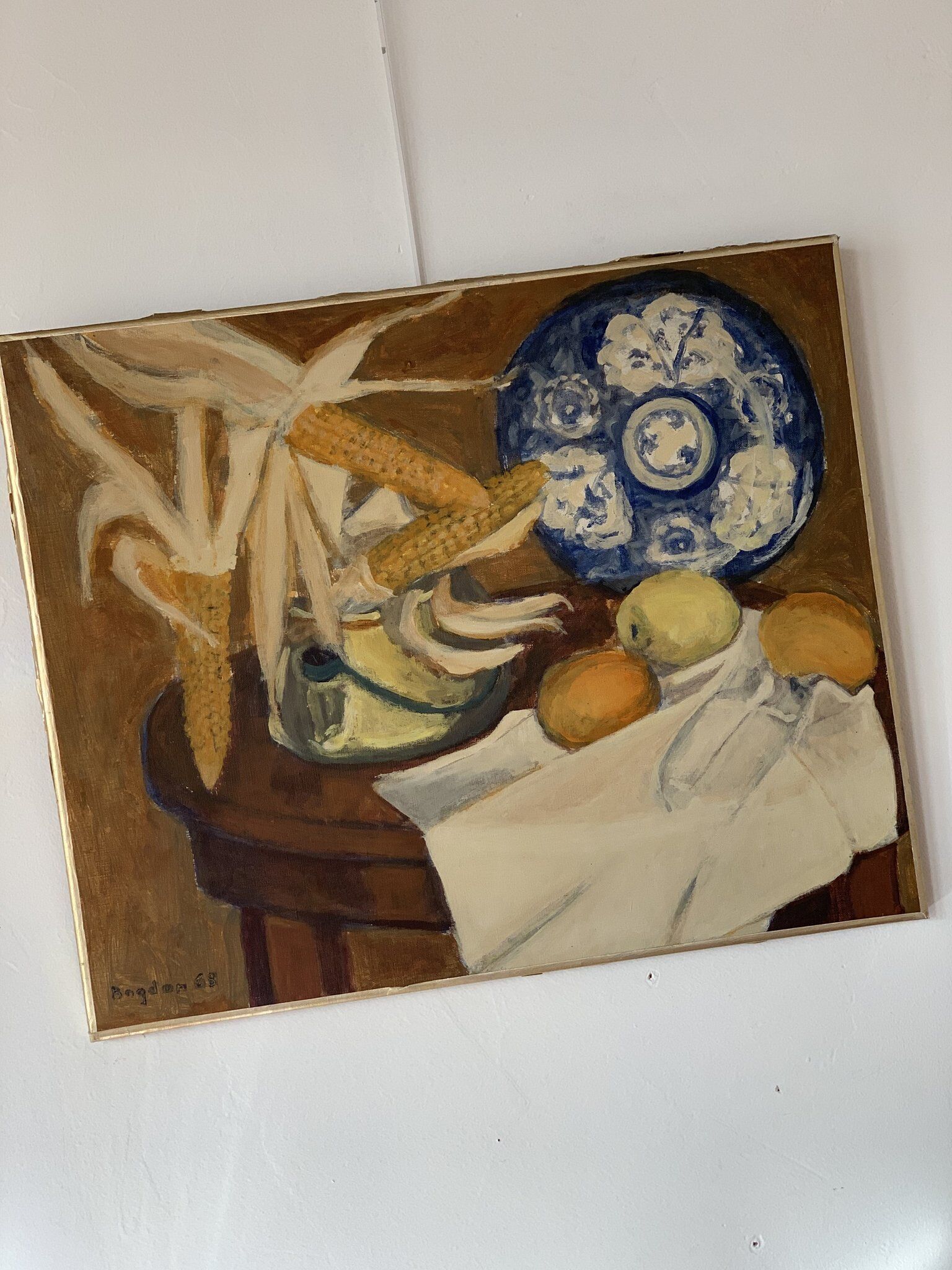Oil on canvas still life by Bogdan 1968