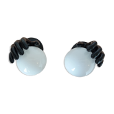 Pair of ceramic lamps or hand sconces