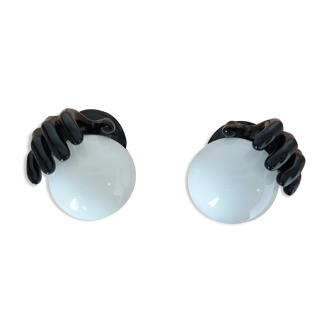 Pair of ceramic lamps or hand sconces