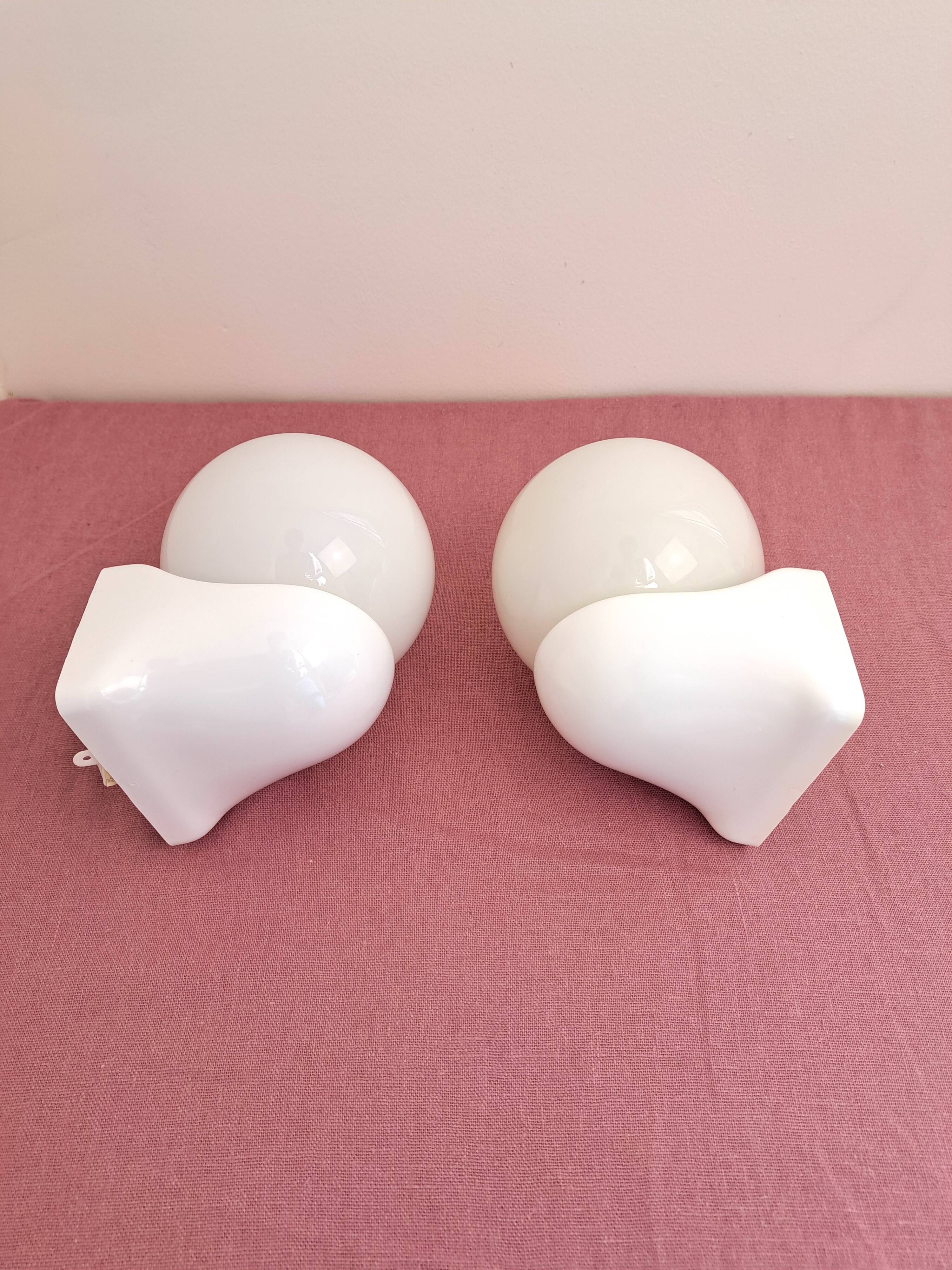 Pair of Syla night light or bathroom design space age