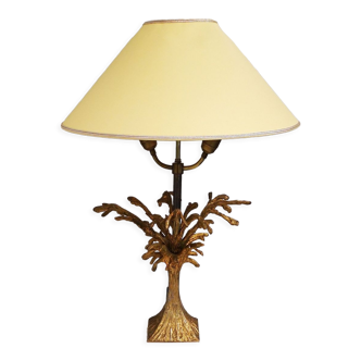 Chiseled bronze table lamp