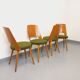 Suite de 4 chaises Mondor vintage de marque Baumann en bois tissu bouclette
