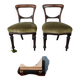 Ensemble de 2 chaises victoriennes à dossier ballon avec assises vertes