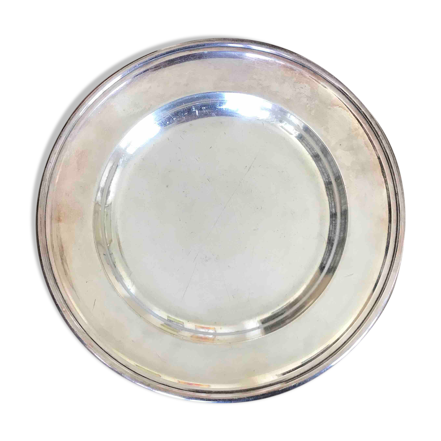 Art Deco silver metal presentation plate
