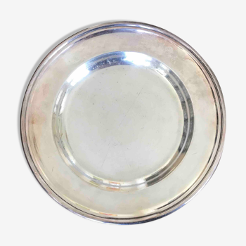 Art Deco silver metal presentation plate