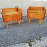 Pair of vintage bedside tables 1 flap