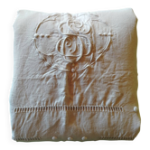 Old embroidered and monogrammed linen sheet