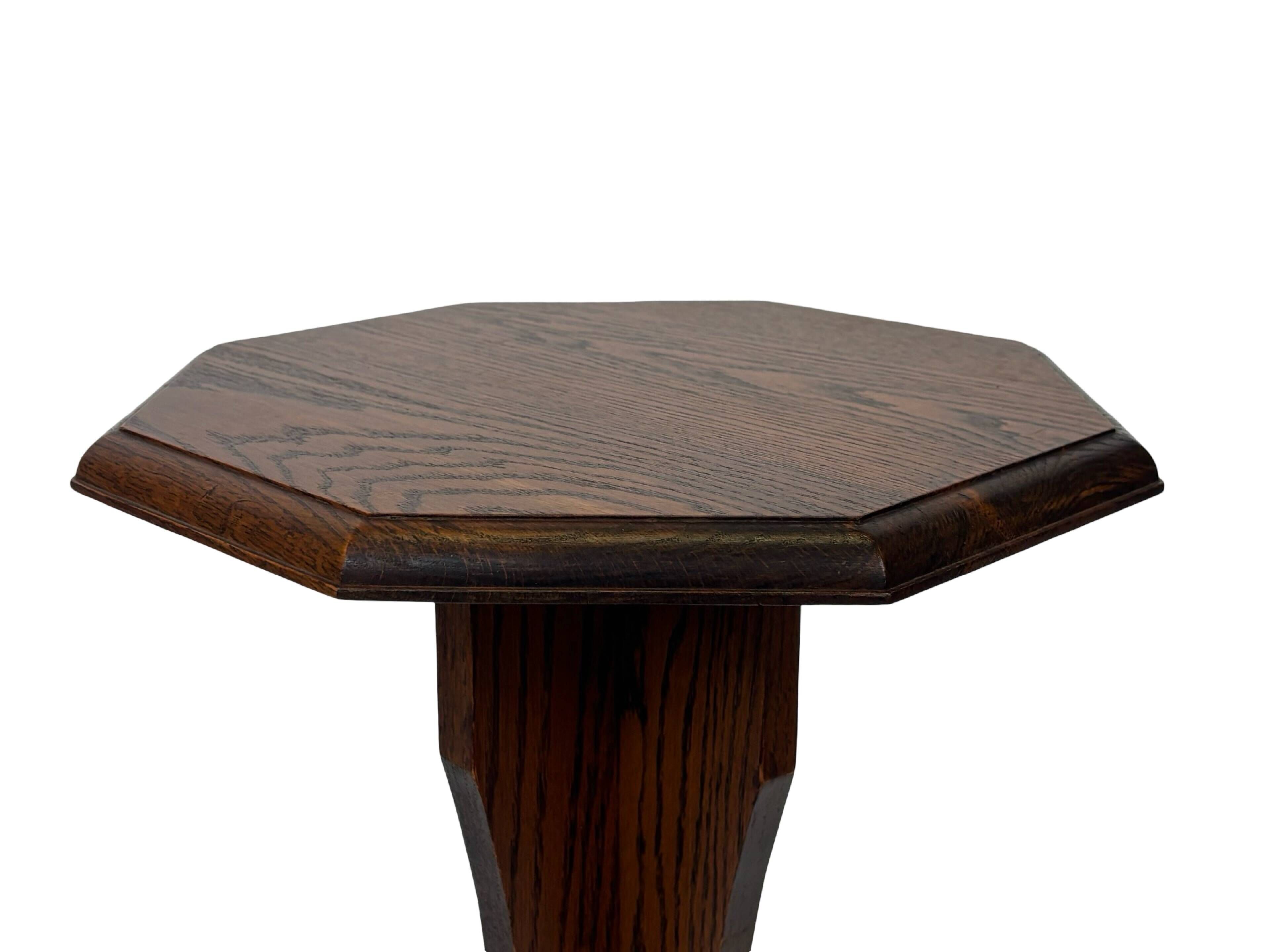 Vintage Plant Stand Side Table Oak Design minimalist