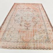 Blush Pink Muted Turkish Vintage Handmade Wool Carpet Rug, 191x316 Cm
