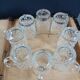 8 antique chiseled glass glasses / mugs