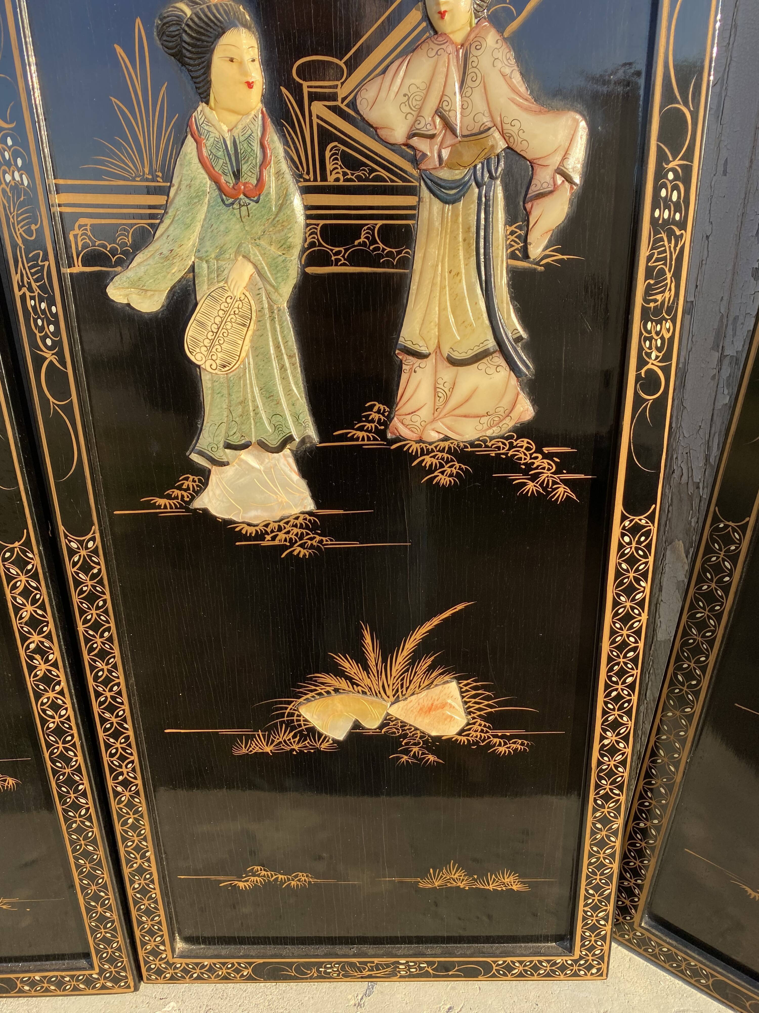 Chinese lacquered panels