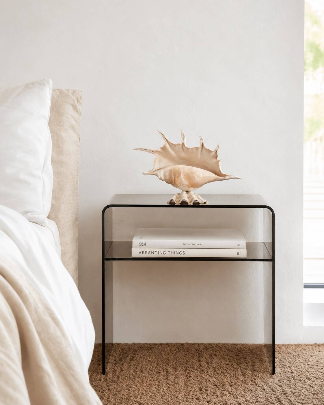 Accent lamp made of natural white shells, 1960s.