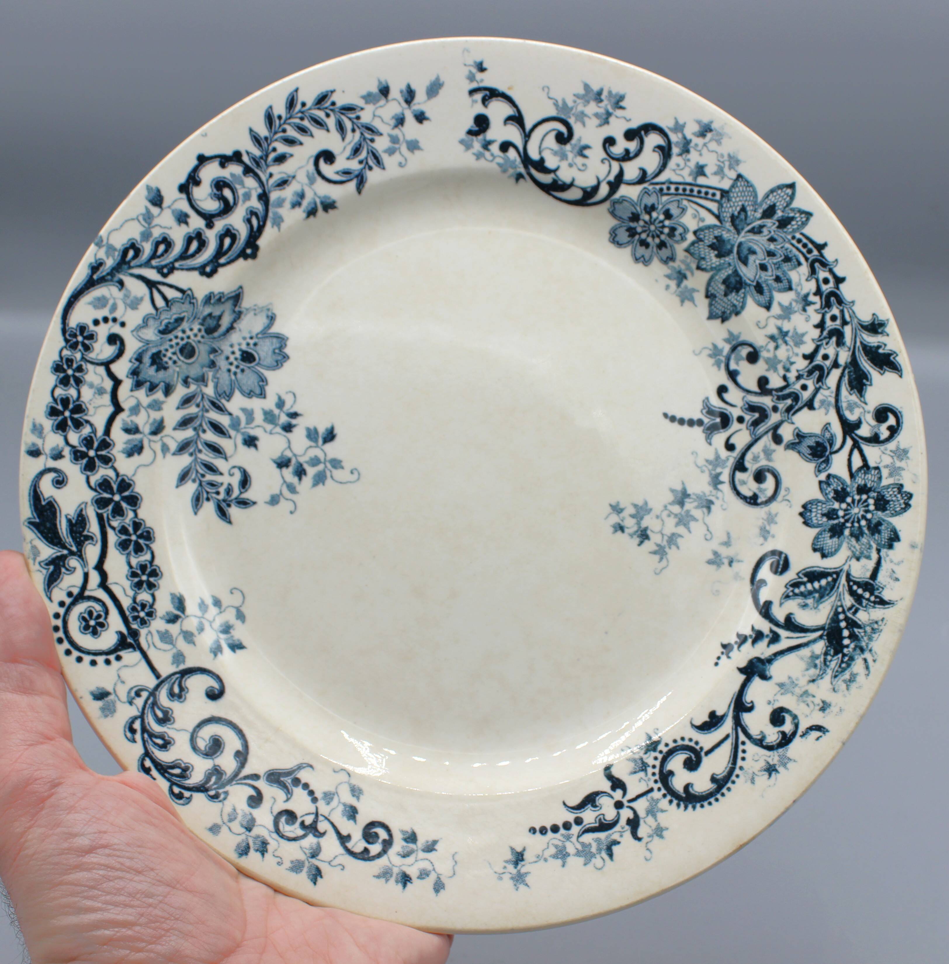 Lot 9 plate plates hb & cie earth of iron - sevigne 23 cm