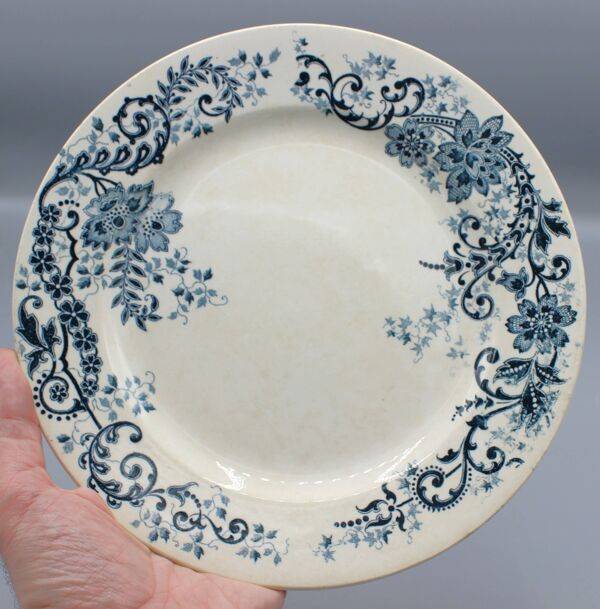 Lot 9 assiettes plates hb & cie terre de fer - sevigne23 cm