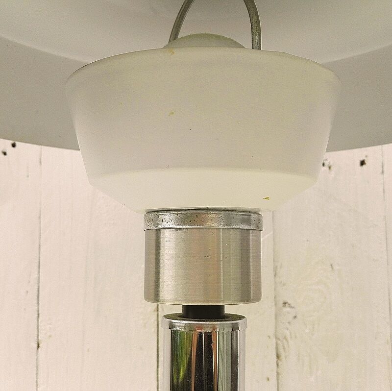 70's chrome and brushed art deco style lamp