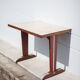 30s bistro table in wood and aluminum