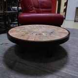 Round coffee table "Herbariums" by Roger Capron - 1960s/1970s - Vallauris