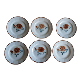 Set of 6 old dessert plates Digoin sarreguemines