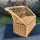Vintage trunk bench braided rattan