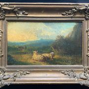 HSP painting "Pastoral with lambs" by Petrus Marius Brouwer (1819/1886)