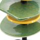 Lamp with yellow and green freeforms in ceramic, 90s