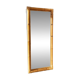 Miroir mural en bois de bambou XL en teinte miel naturel, fabriqué en Italie, vintage des années 1940, style mid-century.