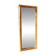 Miroir mural en bois de bambou XL en teinte miel naturel, fabriqué en Italie, vintage des années 1940, style mid-century.