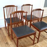 Set of 4 vintage Scandinavian teak Breox chairs, 1960