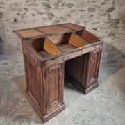 Antique French pine desk – 1880, bar/counter unit with drop-leaf compartments – 65×120×106 cm