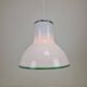 Large Italian Murano Cased Glass Pendant Light with Green Trim, 1970's