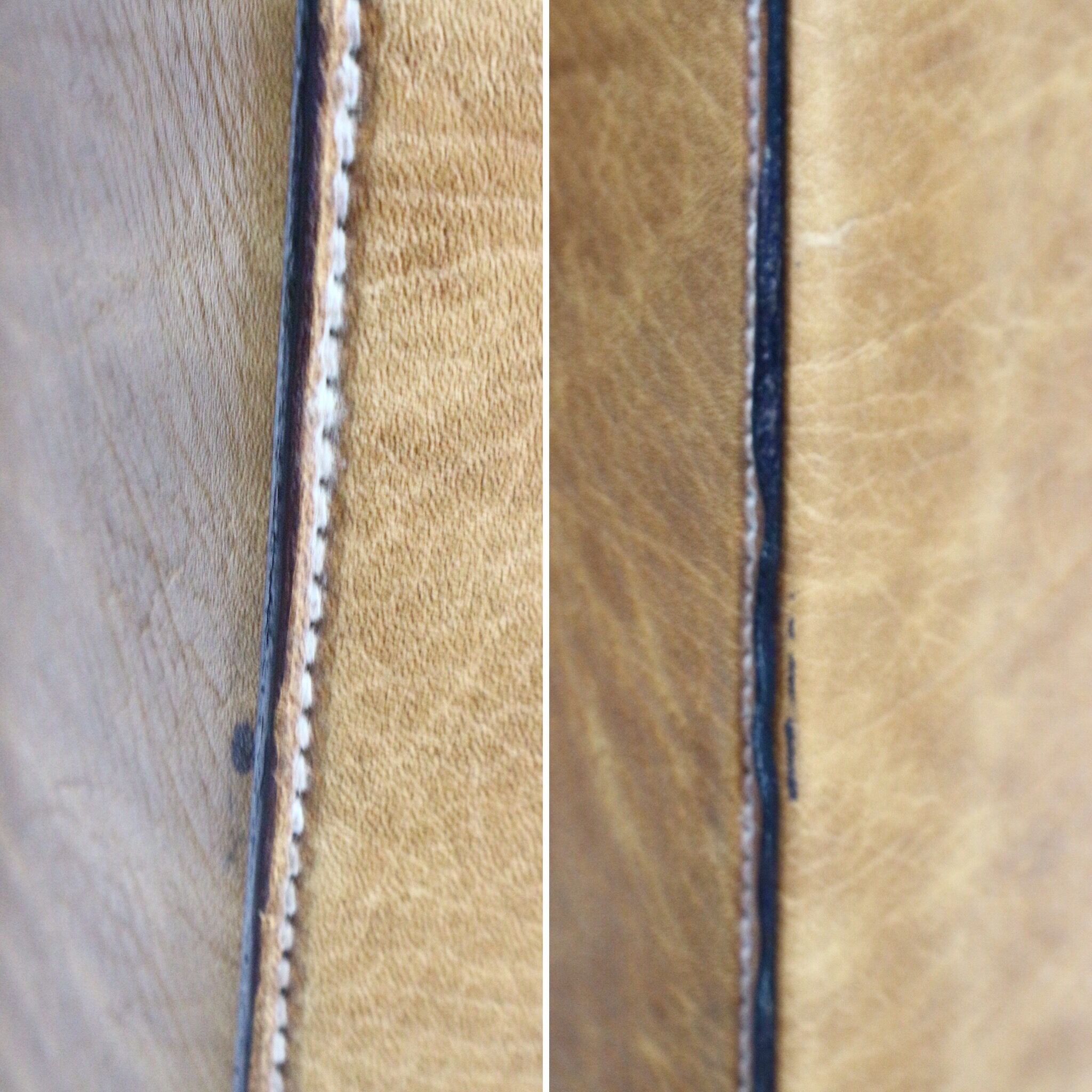 Set three vintage leather suitcases