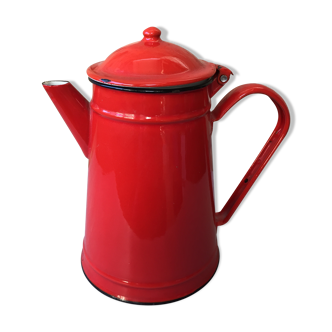 Old coffee pot metal enameled