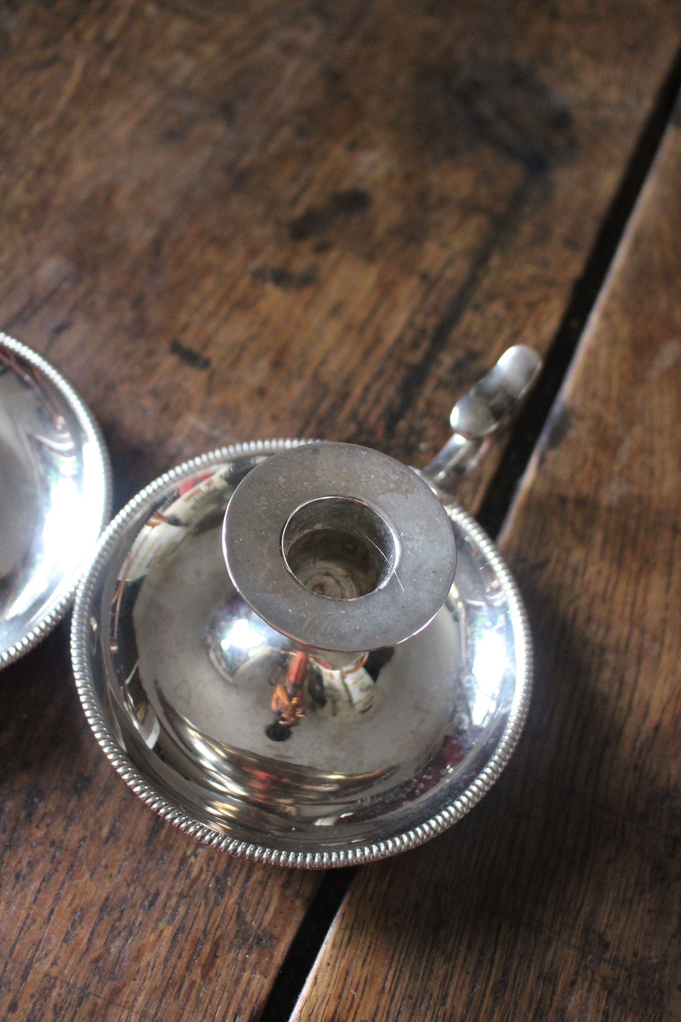 Pair of silver metal cave rat