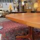 Baumann round teak table, vintage 1970s, Roche Bobois
