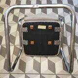 Strafor stainless steel office chair and light grey tweed