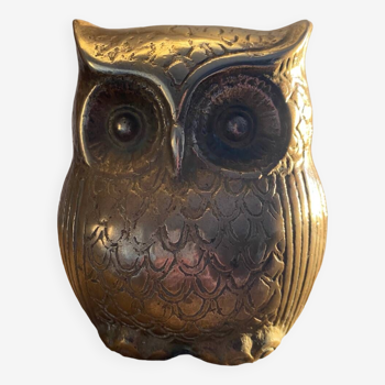 Brass owl piggy bank